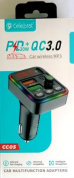 Зарядное устройство автомобильное Celebrat CC05 2xUSB+Type-C QC3.0 LED-индикатор микрофон подсветка