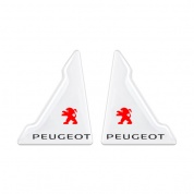 Защита углов дверей автомобиля Peugeot / Пежо ZDU 008 уголки прозрачные, комплект 2 шт.