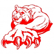 Виниловая наклейка Медведь VRC 215 красная прозрачная