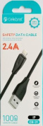Кабель Celebrat CB-31 USB-IP 2.4A 1m силикон черный