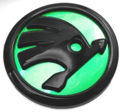 Шильдик эмблема автомобильный SHKP Skoda GM зеленый пластик