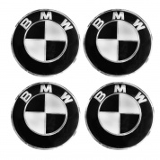 Наклейки на диски БМВ NZD6 054-01 черные, металлические, 60мм,  4 шт