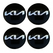 Наклейки на диски КИА NZD 041N черные металлические 4 шт