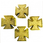 Колпачки на вентиль KNV 023-01 "Крести" золото, пластик, 4 шт.