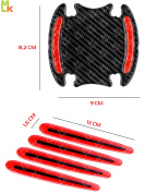 Наклейки защитные на ручку автомобиля ZDN 002 светоотражающие комплект 8 шт. красные