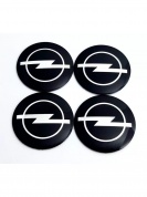 Наклейки на диски Опель NZD6 013 черные, металлические, 60мм, 4 шт