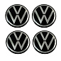 Наклейки на диски Фольксваген / Volkswagen NZD 039N черные металлические 4 шт