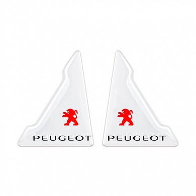 Защита углов дверей автомобиля Peugeot / Пежо ZDU 008 уголки прозрачные, комплект 2 шт.